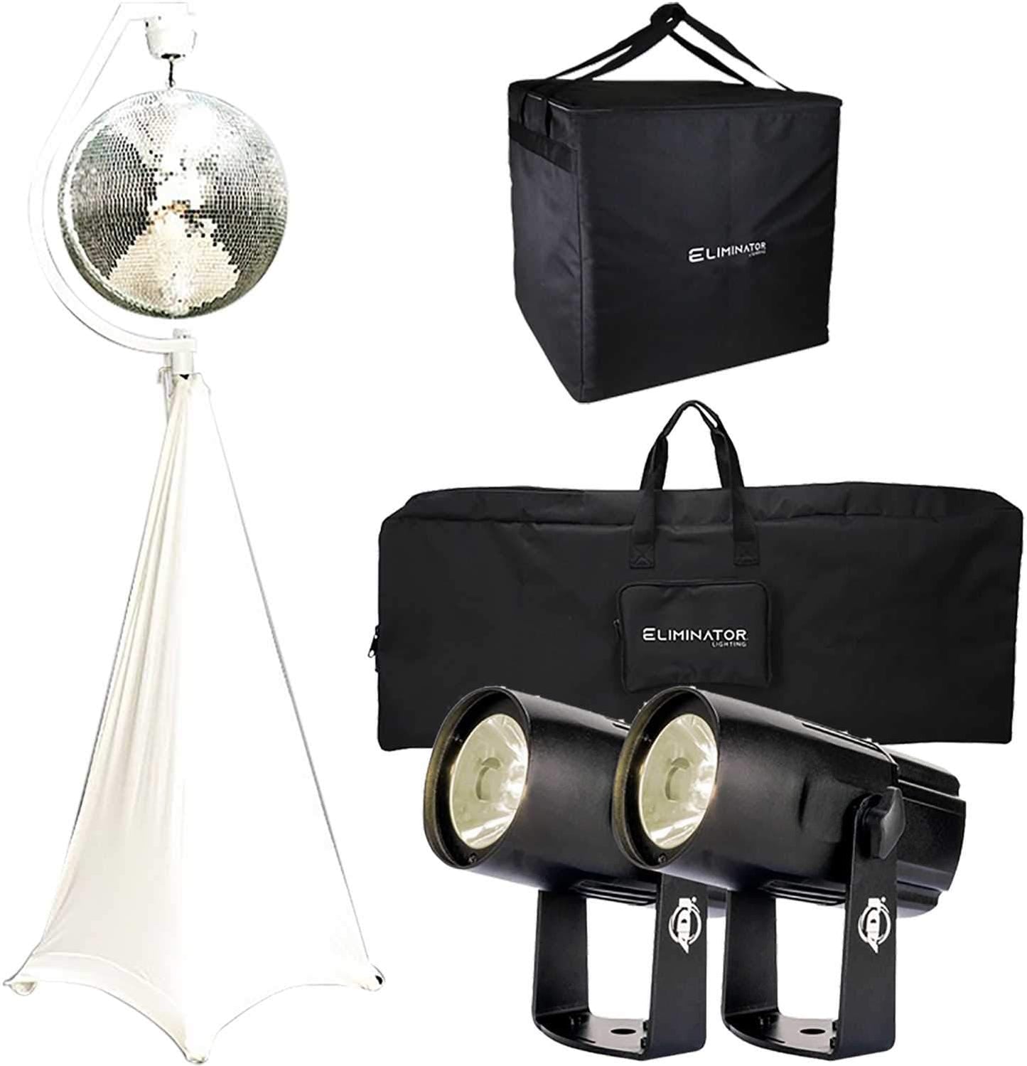 Eliminator Decor MBSK Pak Pro Mirror Ball System with Battery-Powered Pinspots - Solotech