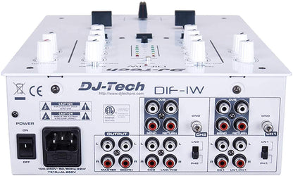 DJ-Tech DI-F1 White 2-Channel Scratch DJ Mixer - ProSound and Stage Lighting