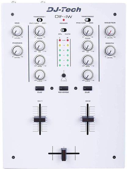 DJ-Tech DI-F1 White 2-Channel Scratch DJ Mixer - ProSound and Stage Lighting