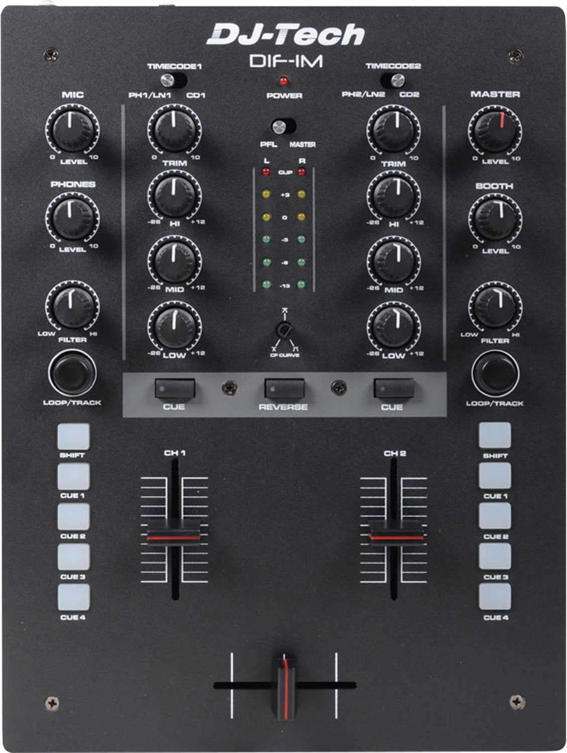 DJ Tech DIF-1M 2 Ch DJ Mixer with innoFADER & Midi - ProSound and Stage Lighting