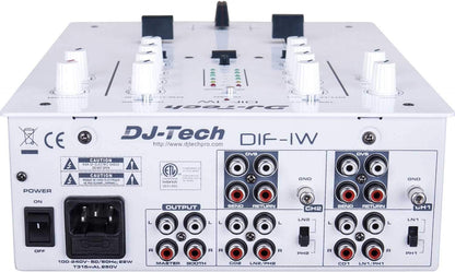 DJ Tech DIF-1W V2 White 2 Channel DJ Scratch Mixer - ProSound and Stage Lighting