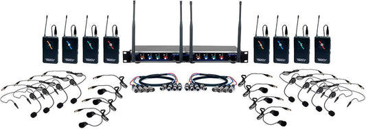 VocoPro Digital Play 8 8 Channel UHF Wireless Headset System - ProSound and Stage Lighting