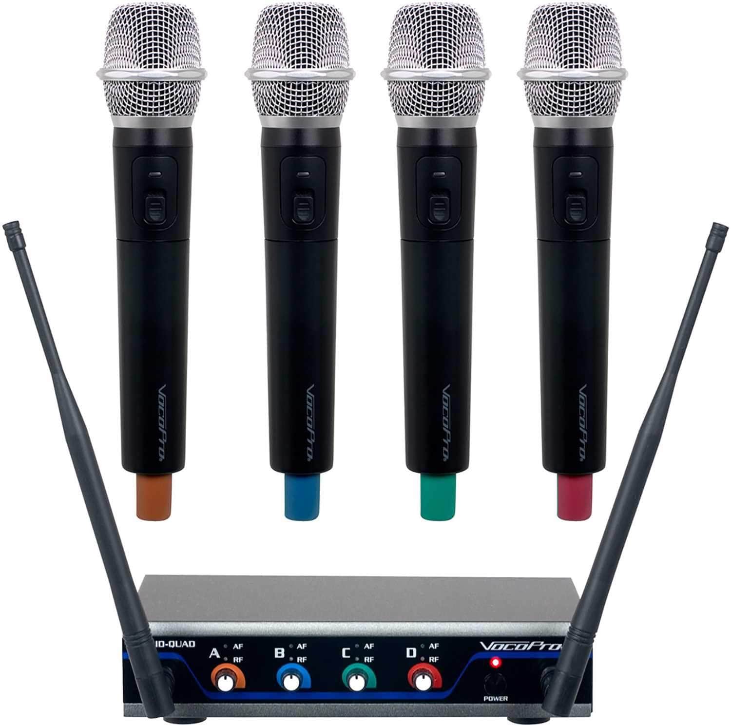 VocoPro Digital Quad H1 UHF Wireless Handheld Mic System - ProSound and Stage Lighting