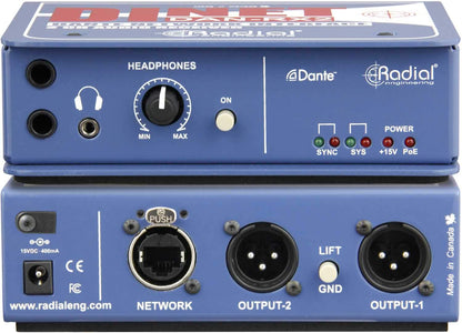 Radial DiNet DAN-RX2 Dante Network Receiver - ProSound and Stage Lighting