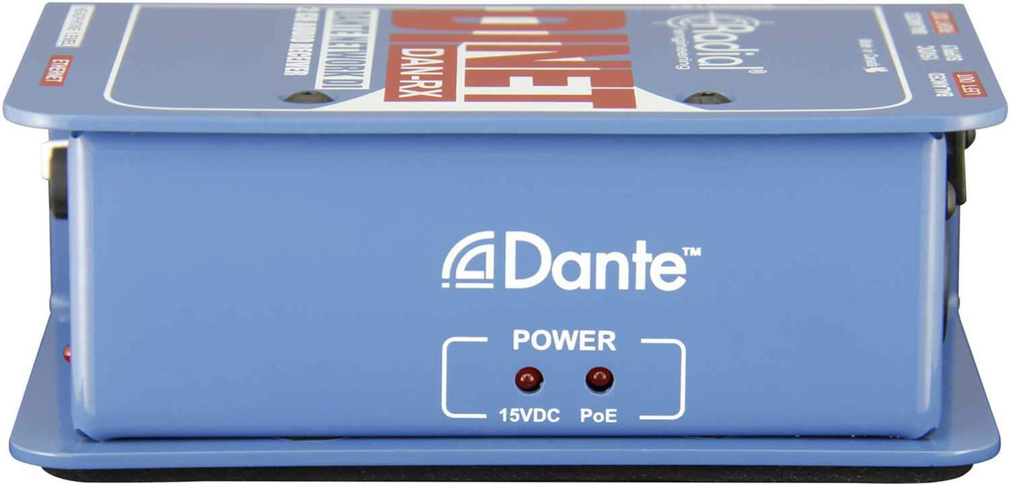 Radial DiNet Dan-RX 2-Channel Dante Audio Receiver - ProSound and Stage Lighting