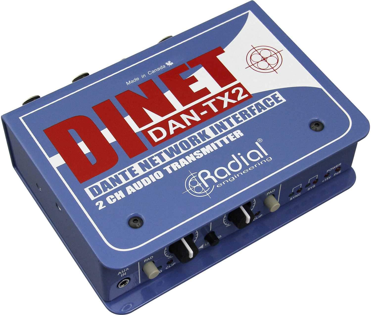 Radial DiNet DAN-TX2 Dante Network Transmitter - ProSound and Stage Lighting