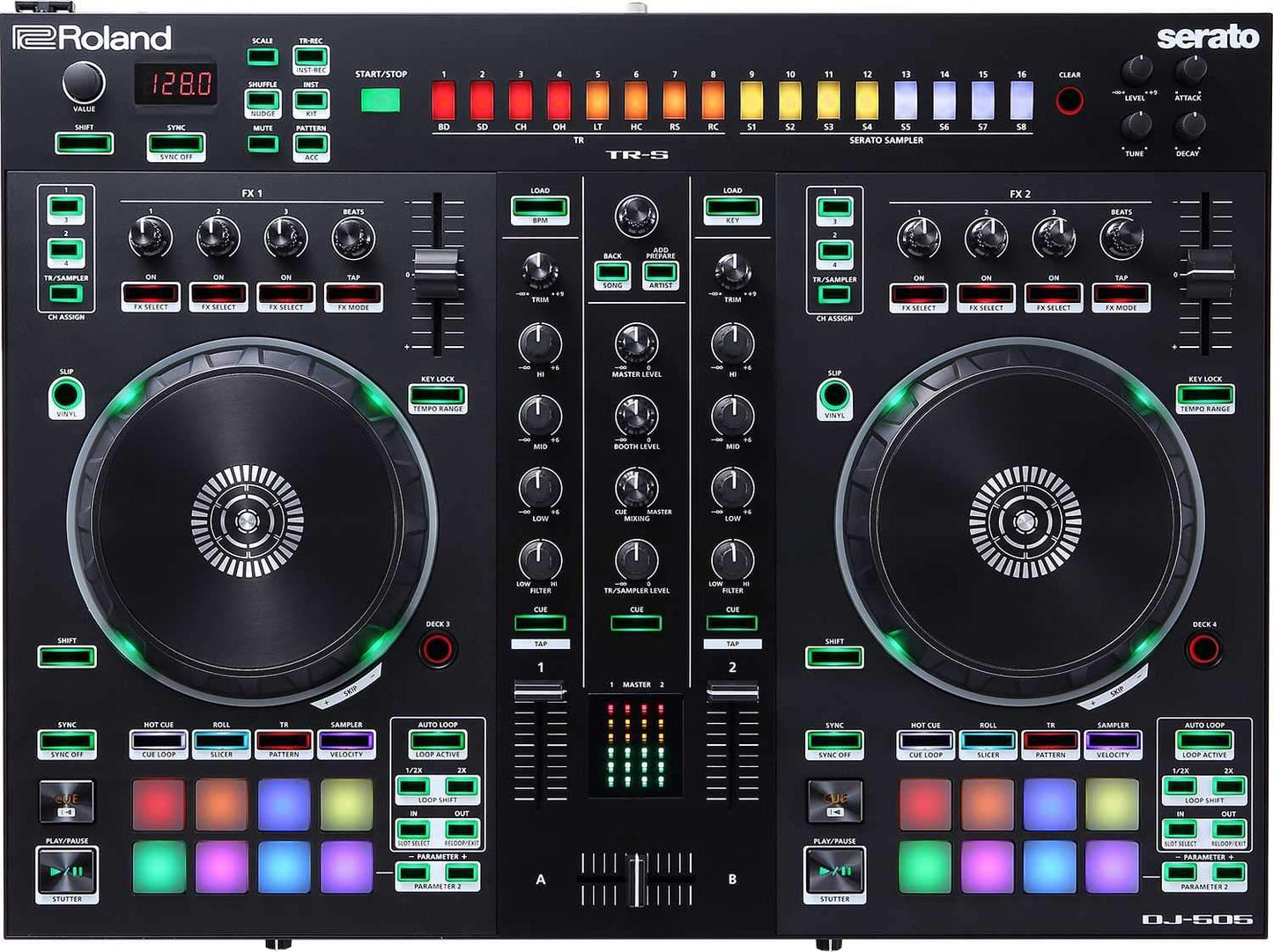 Roland DJ-505 2-Channel Serato DJ Controller - ProSound and Stage Lighting