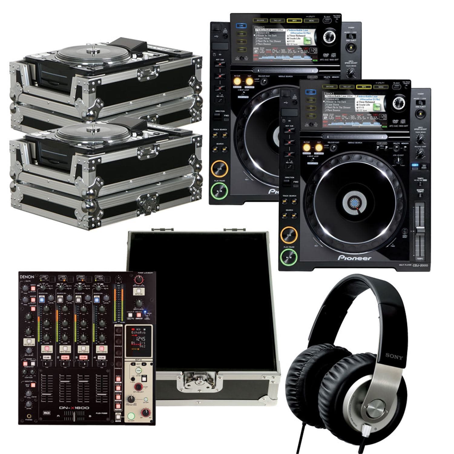 Pioneer CDJ-2000 & Denon Mixer DJ Package - ProSound and Stage Lighting