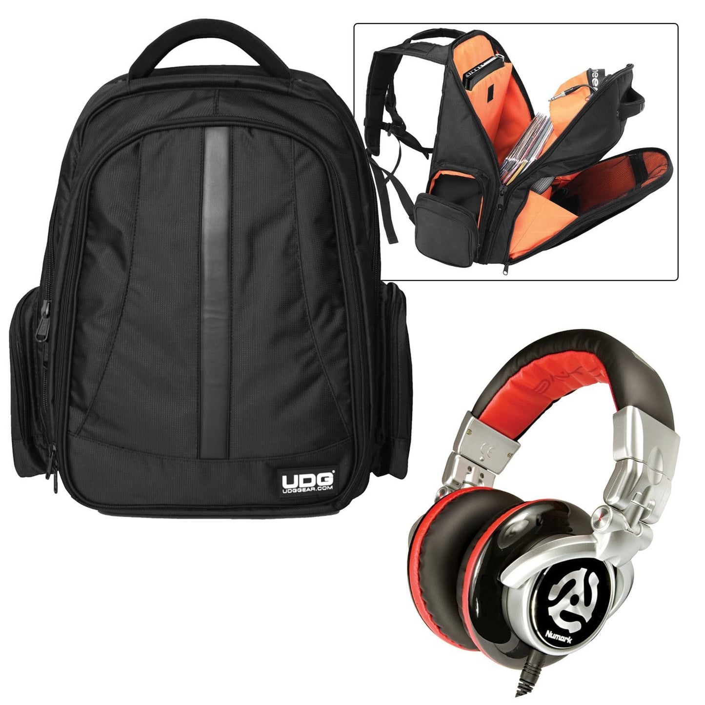 UDG DJ Backpack & Numark Red Wave Headphones - ProSound and Stage Lighting