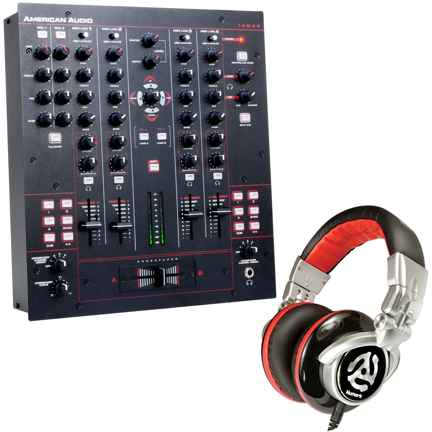 American Audio 14 MXR DJ Mixer & Numark Headphones - ProSound and Stage Lighting