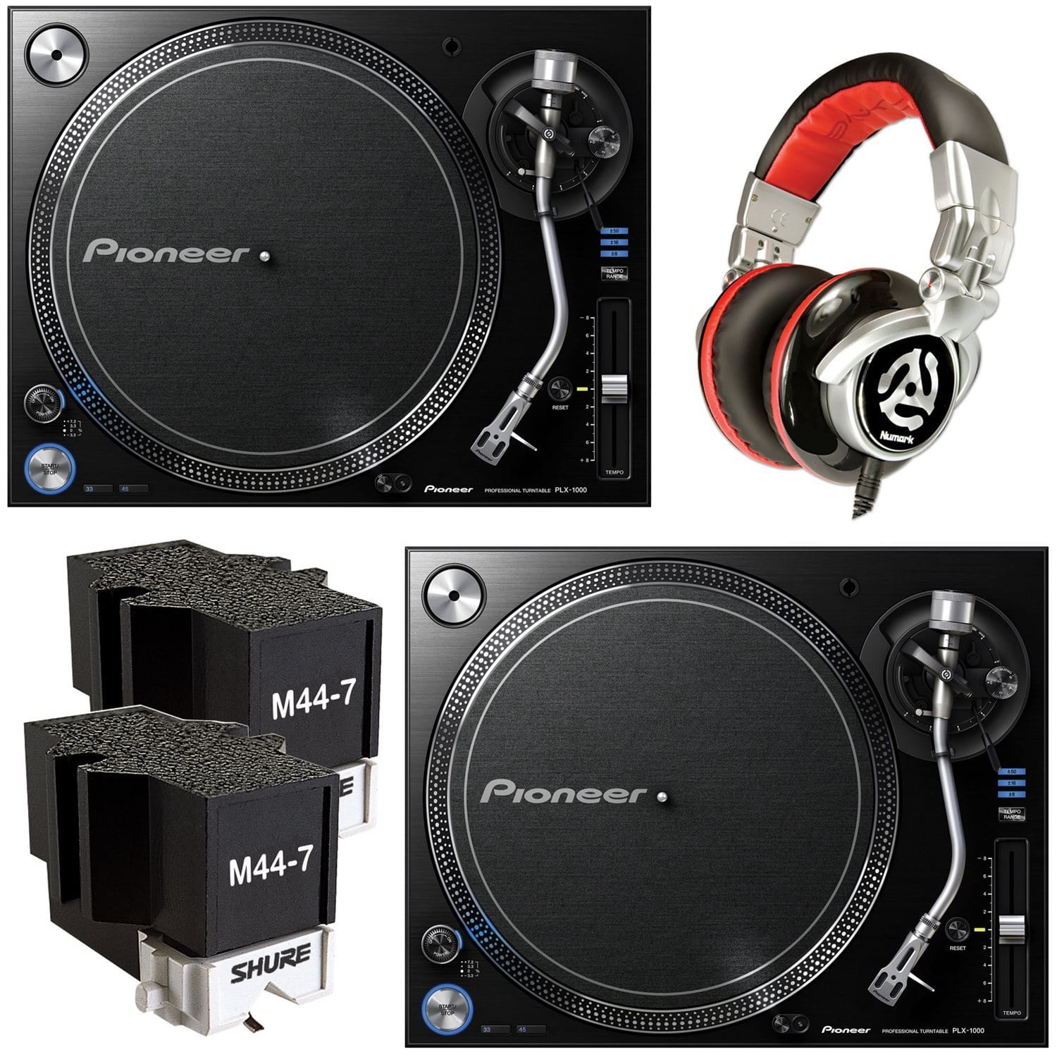 Pioneer DJ PLX-1000 DJ Turntables and Accessory Bundle