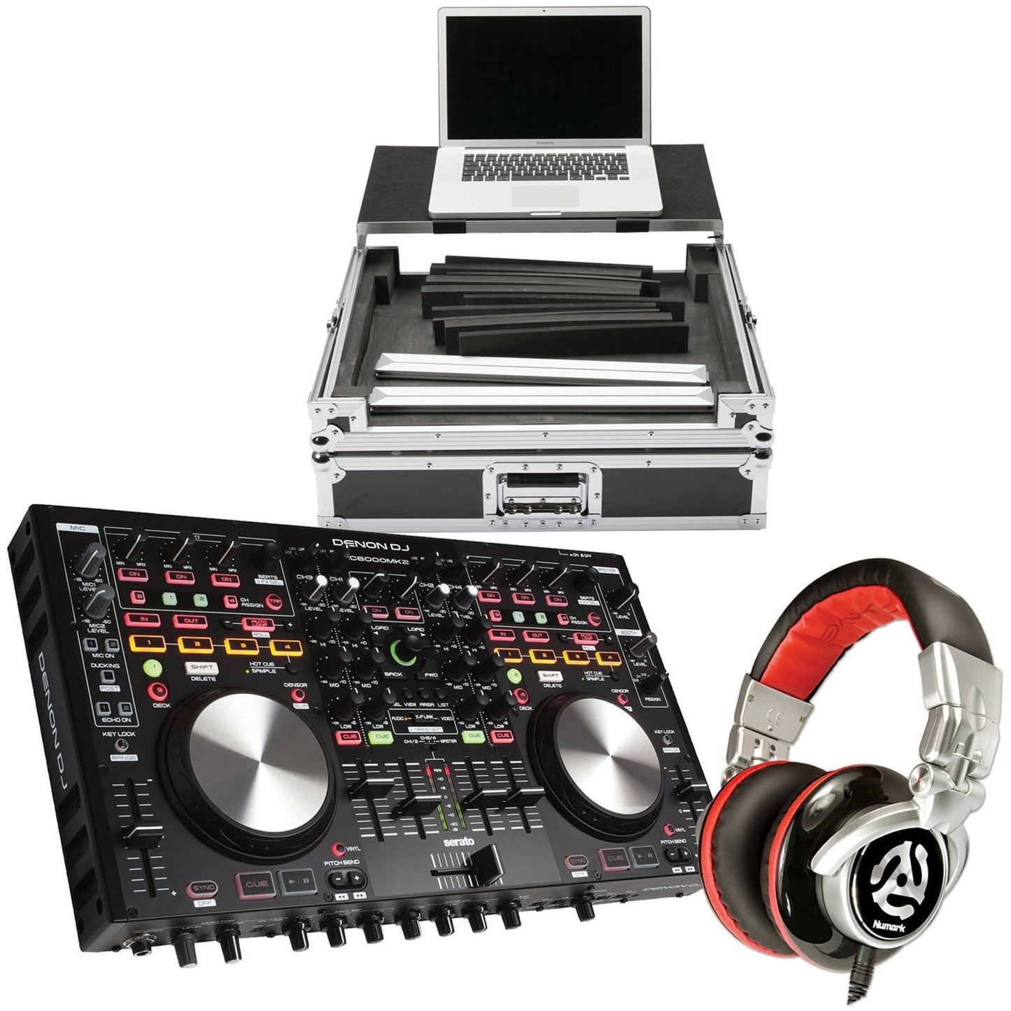 Denon DJ MC6000MK2 DJ Controller & Accessory Bundle - ProSound and Stage Lighting