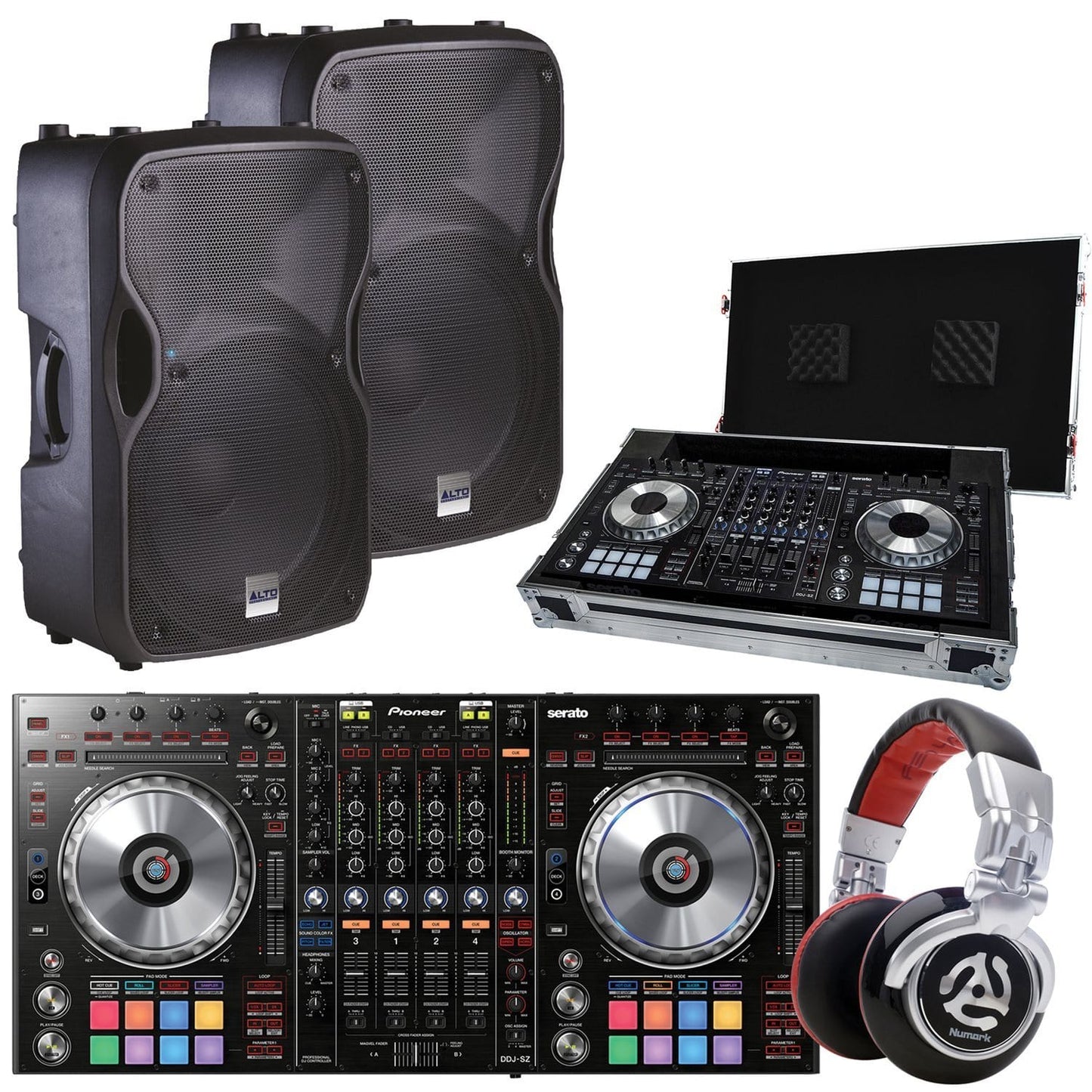 Pioneer DDJ-SZ Kit with Case, Headphones, & Speakers - ProSound and Stage Lighting