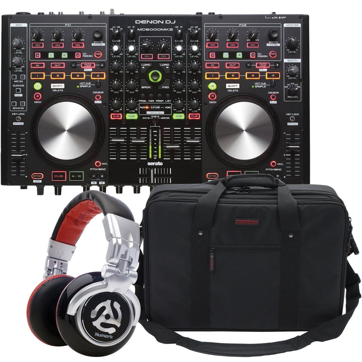 Denon DJ MC6000MK2 Controller with Magma MGA47949 Bag - ProSound and Stage Lighting