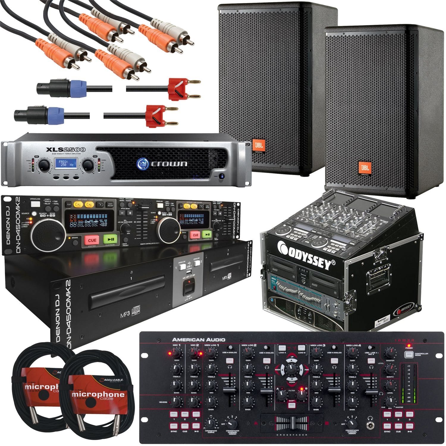 Denon DJ D4500MK2 & JBL Rack DJ Performance Bundle - ProSound and Stage Lighting