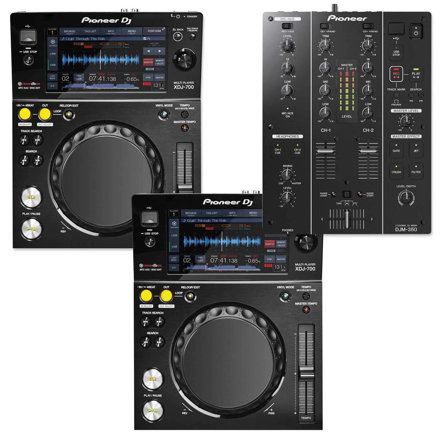 Pioneer XDJ-700 DJ Bundle with 2 Players and 1 DJM-350 Mixer - ProSound and Stage Lighting