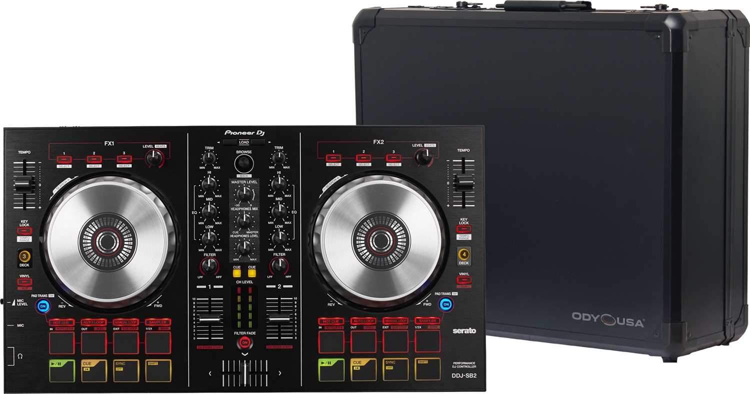 Pioneer DDJ-SB2 DJ Controller with Odyssey Black Krom ATA Case - ProSound and Stage Lighting