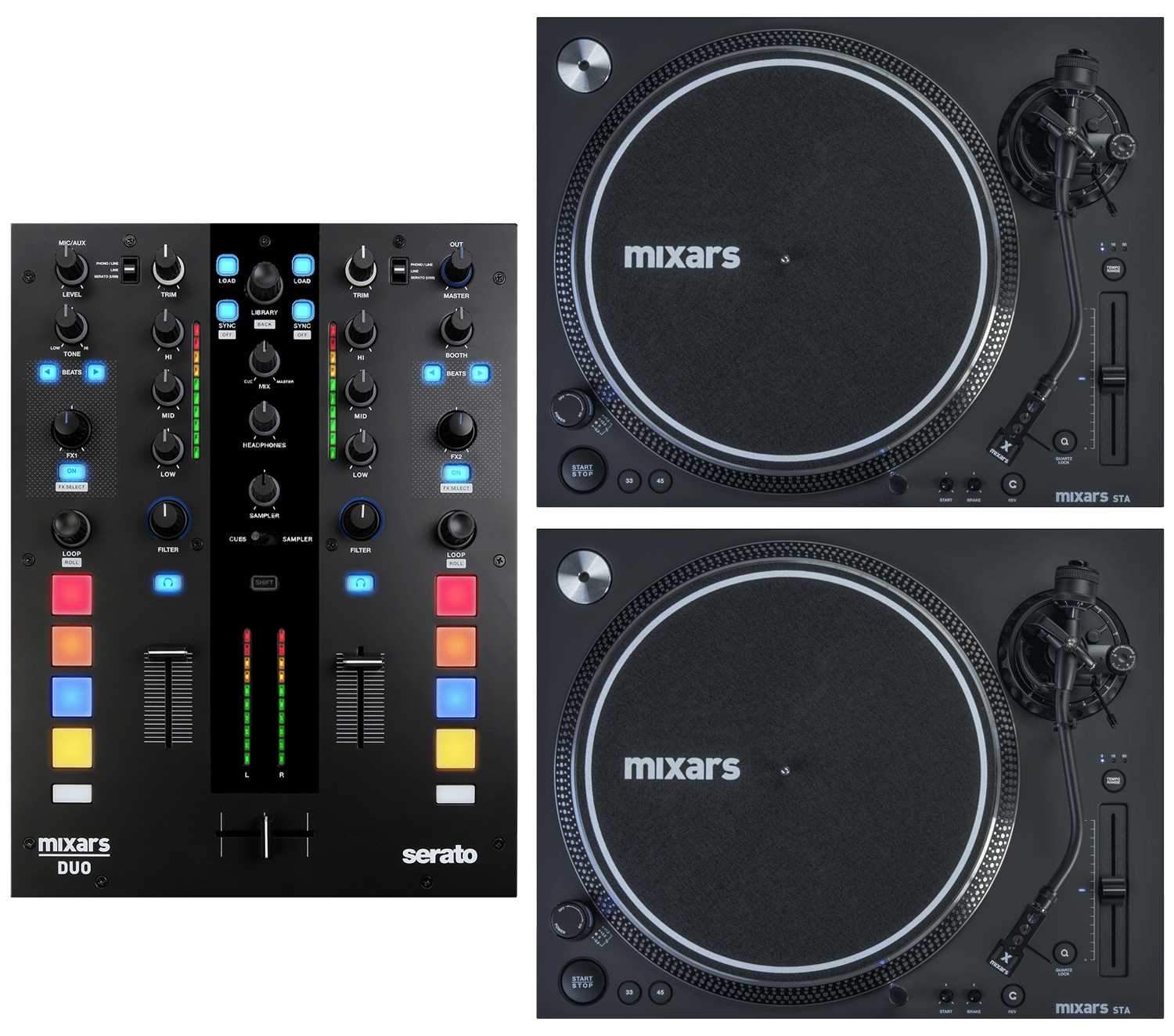 Mixars DUO DJ Mixer for Serato with (2) STA Turntables