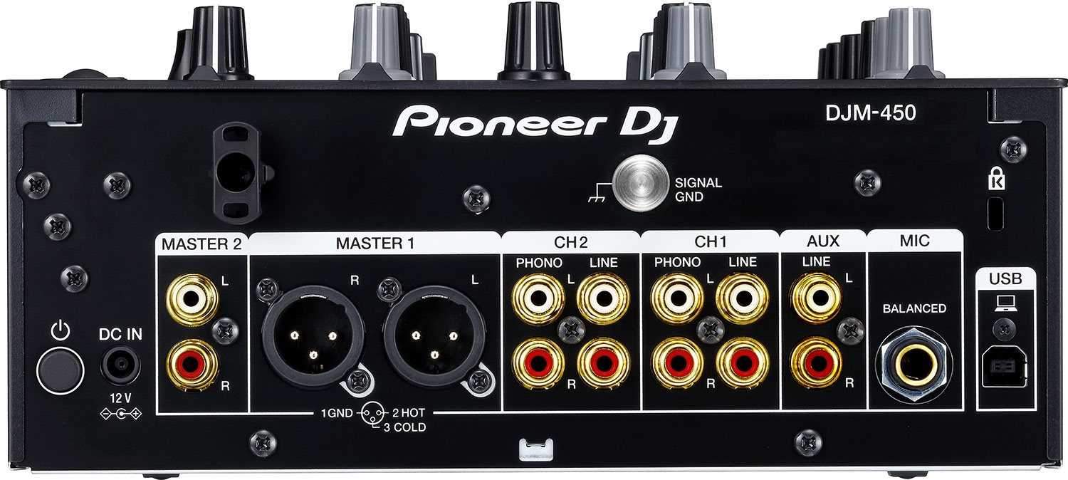 Pioneer DJ DJM-450 2-Channel DJ Mixer and (2) PLX-500-K DJ 