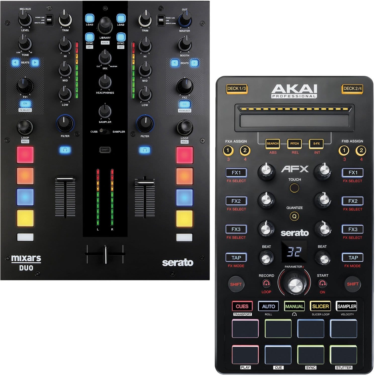 Mixars DUO Serato DJ Mixer & Akai AFX Controller - ProSound and Stage Lighting