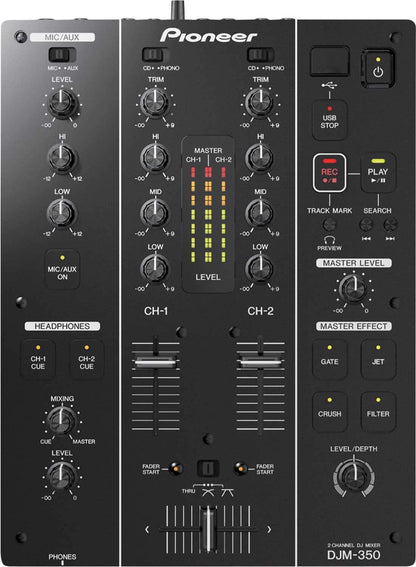 Pioneer DJM-350 DJ Mixer with (2) PLX-500 Turntables - ProSound and Stage Lighting