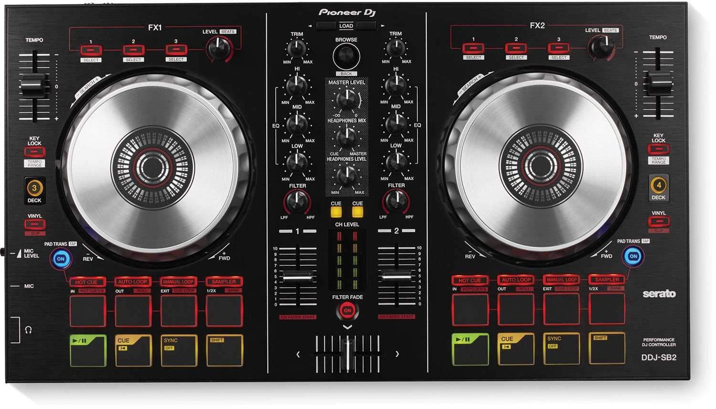 Pioneer DDJ-SB2 DJ Controller with Gator Bag & Crane Stand Elite - ProSound and Stage Lighting