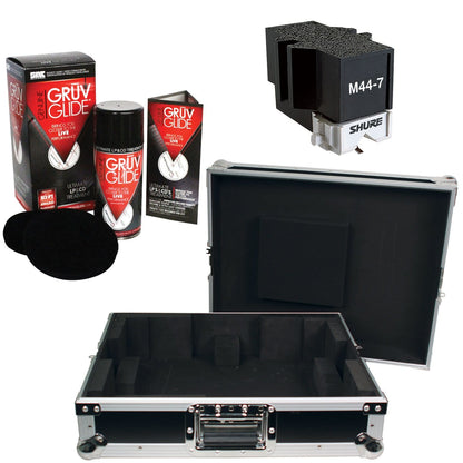 DJ Turntable Case & Accessory Bundle with Gruv Glide & M44-7 Cartridge - ProSound and Stage Lighting