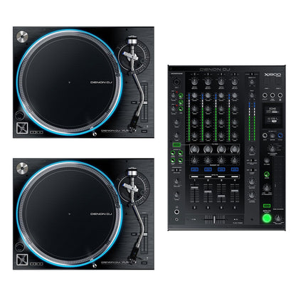 Denon DJ VL12 Prime Turntables with X1800 Prime Mixer - ProSound and Stage Lighting