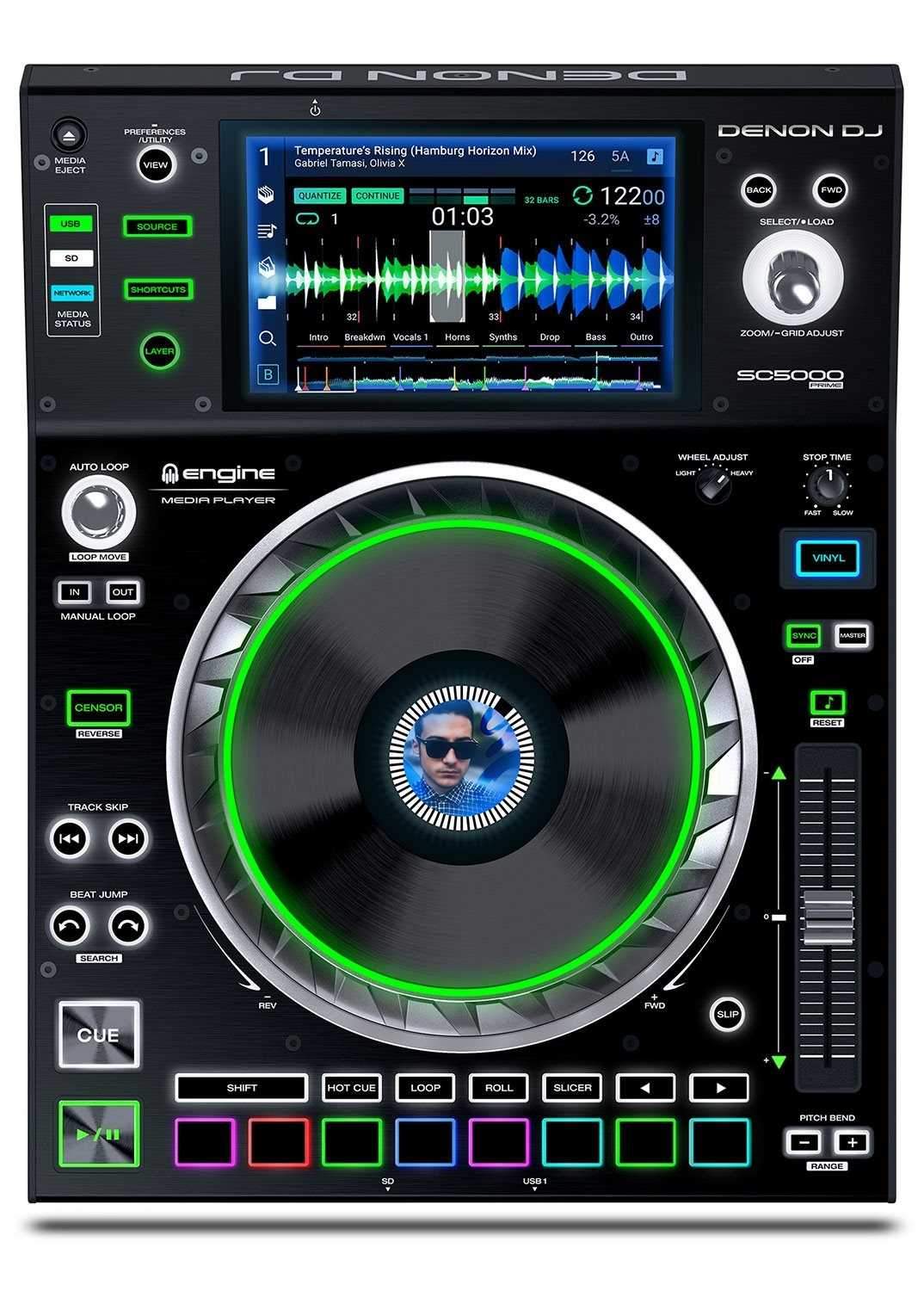 Denon DJ SC5000 Prime DJ Media Player with Case - ProSound and Stage Lighting