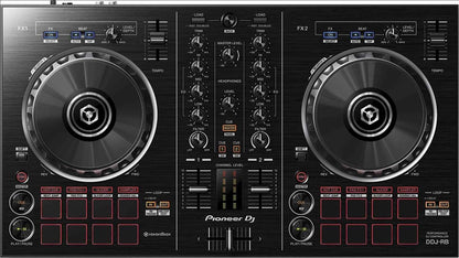 Pioneer DDJ-RB DJ Controller with HDJ-500 Headphones and Laptop Stand - ProSound and Stage Lighting