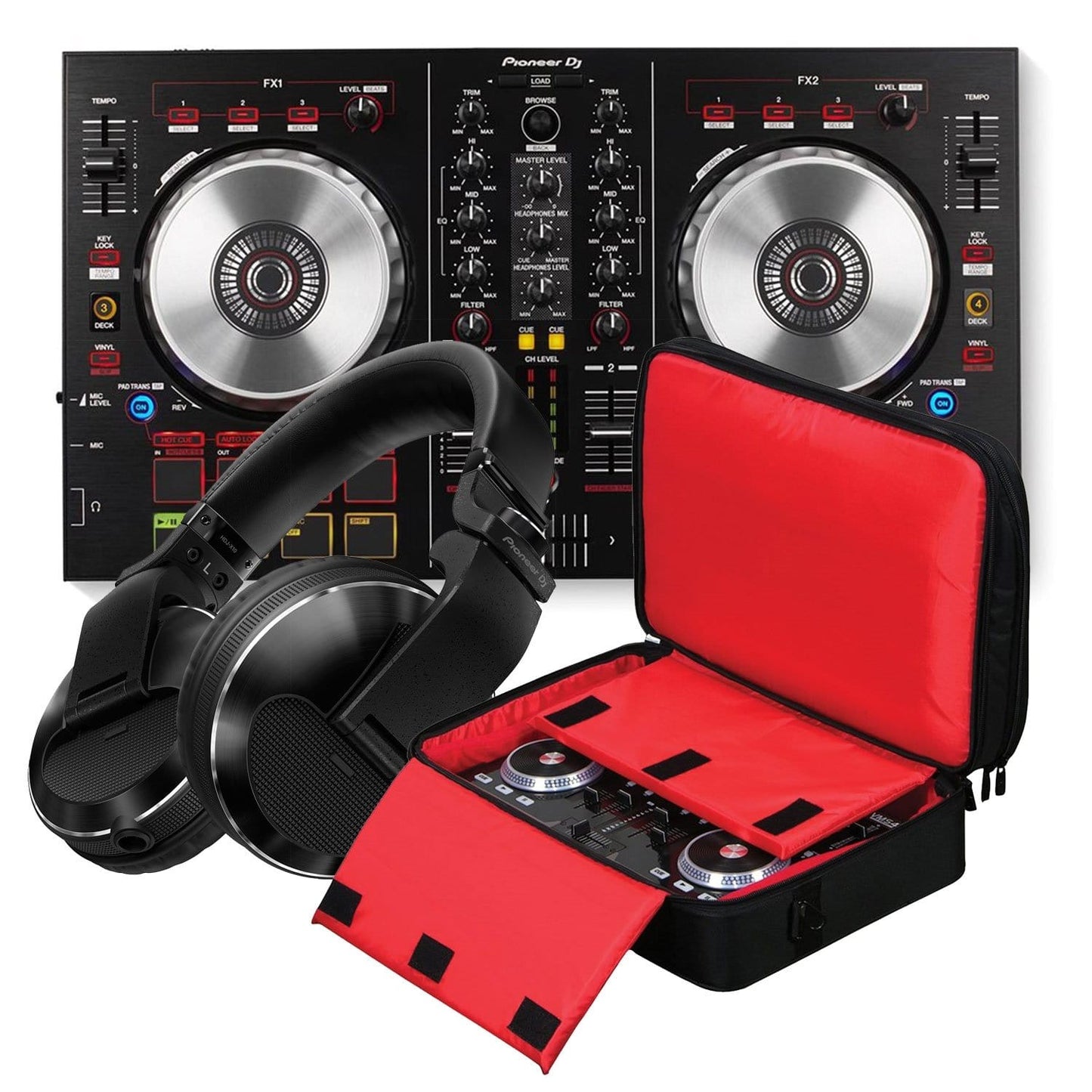 Pioneer DDJ-SB2 DJ Controller & HDJ-X10 Headphones with Bag - ProSound and Stage Lighting