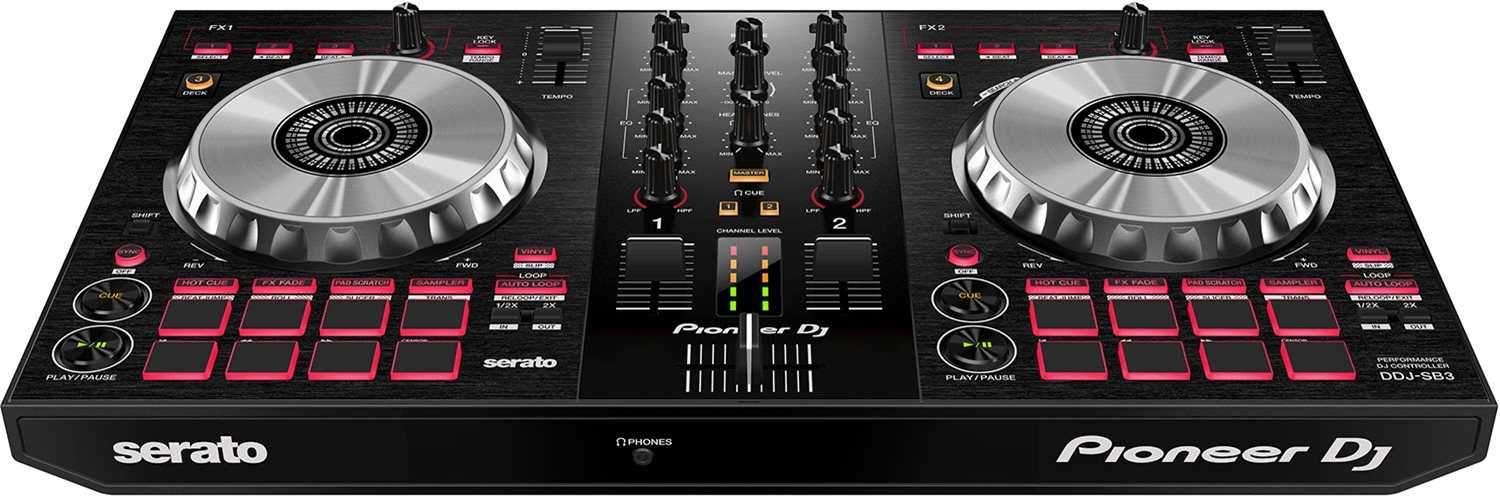 Pioneer DDJ-SB3 DJ Controller with Red XLEDJ Bag - ProSound and Stage Lighting