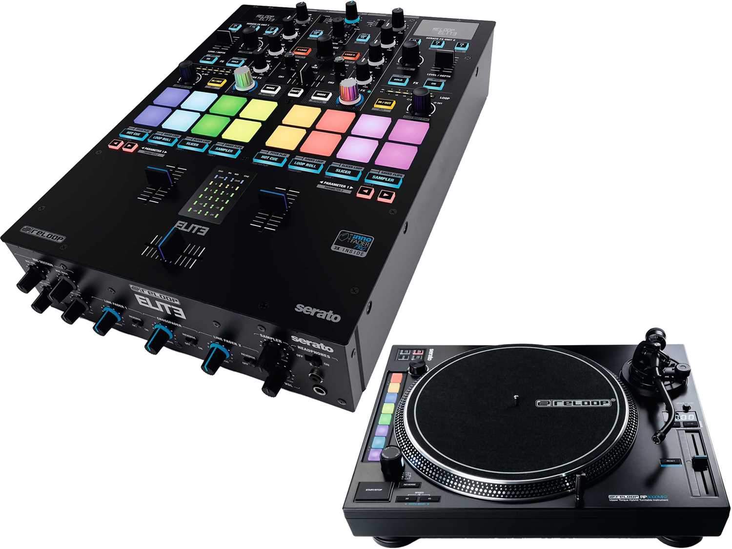 Pioneer DJ DJM-450 2-Channel DJ Mixer and (2) PLX-500-K DJ 
