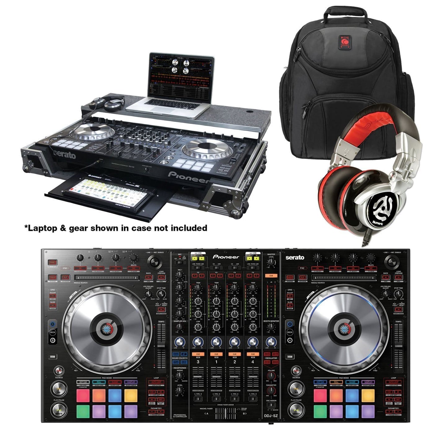 Pioneer DDJSZ Pack with Case Headphones & Backpack - ProSound and Stage Lighting