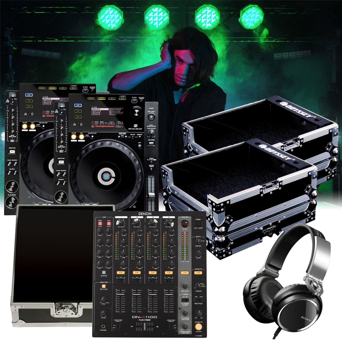 Pioneer CDJ-900 & Denon Mixer Package - ProSound and Stage Lighting