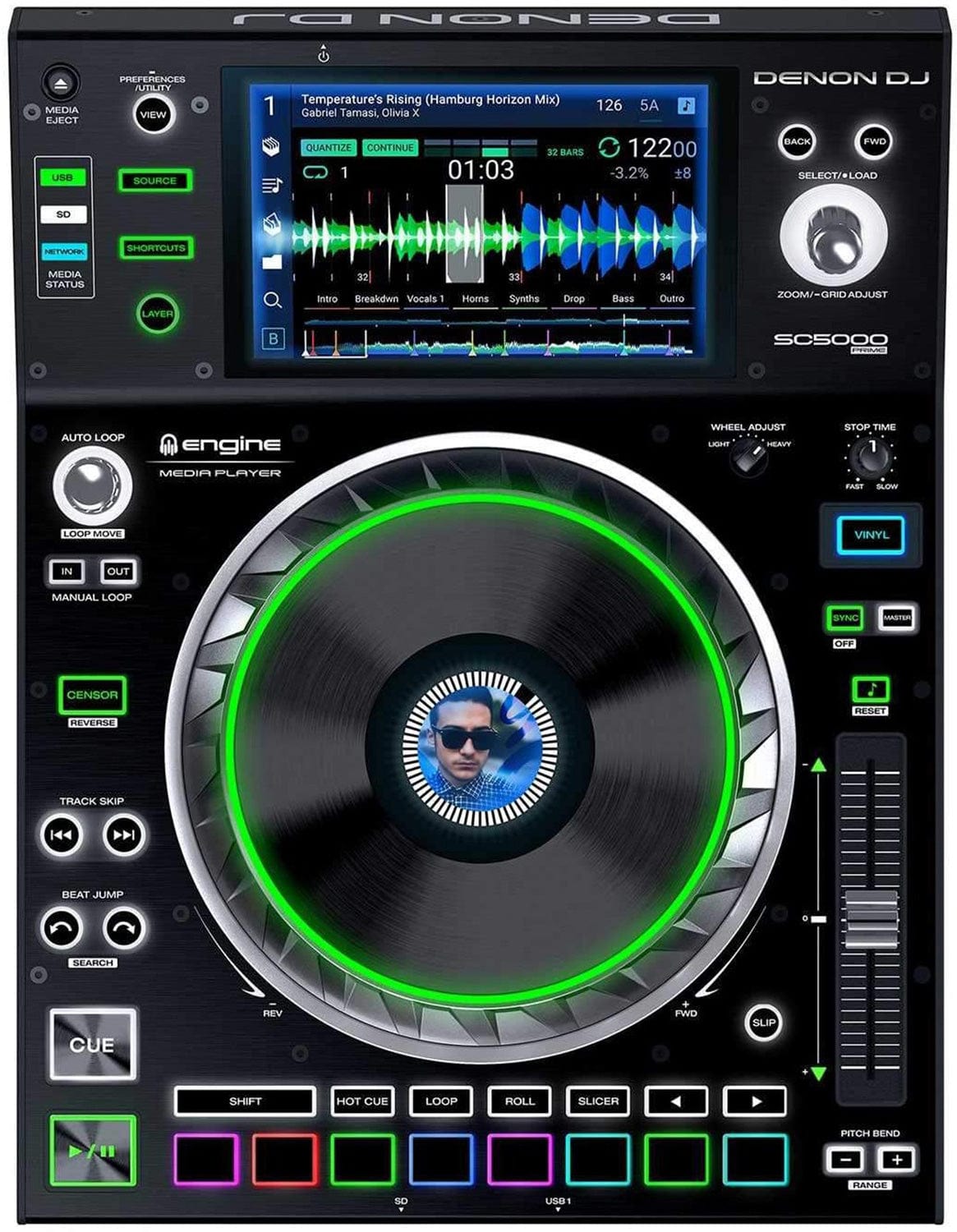 Denon DJ SC5000 Prime Tabletop DJ Media Player - PSSL ProSound and Stage Lighting