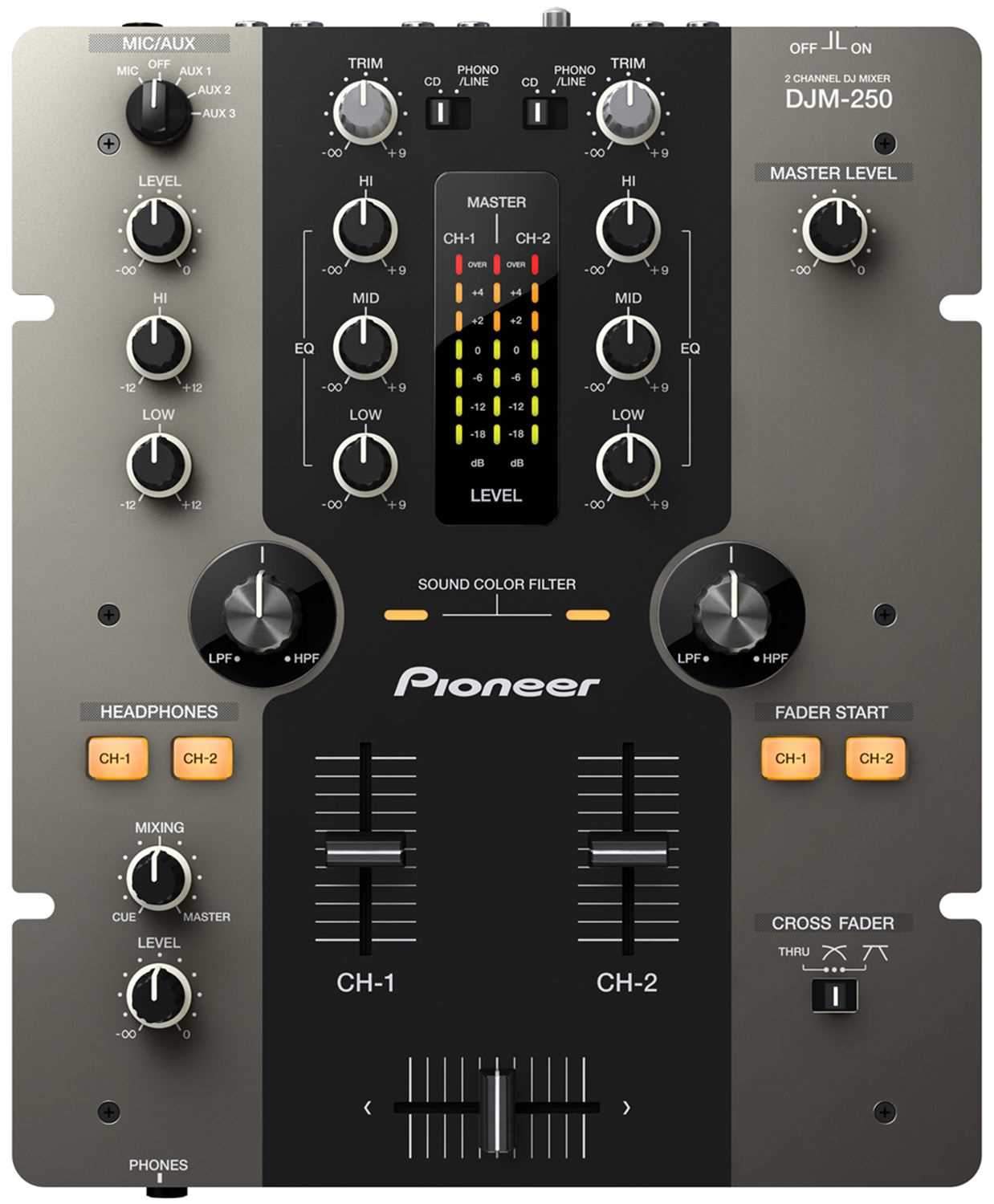 Pioneer DJM-250-K Compact 10" 2 Channel DJ Mixer - PSSL ProSound and Stage Lighting