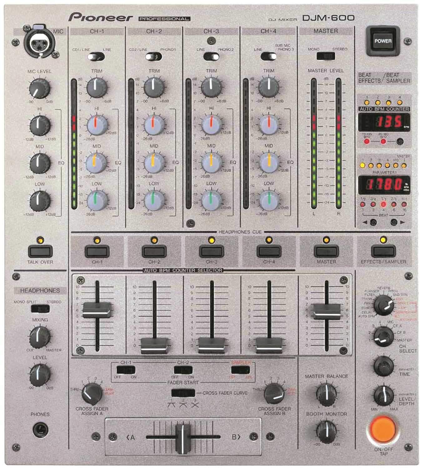 Pioneer DJM600 Professional DJ Mixer with Sampler - ProSound and Stage Lighting