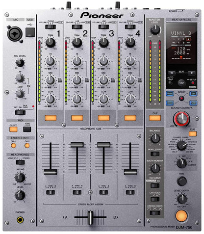 Pioneer DJM750S 4-Ch Digital DJ Mixer Silver - ProSound and Stage Lighting