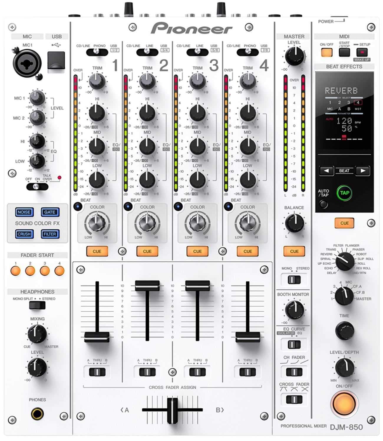 Pioneer DJ DJM-850-W 4 Channel White DJ Mixer