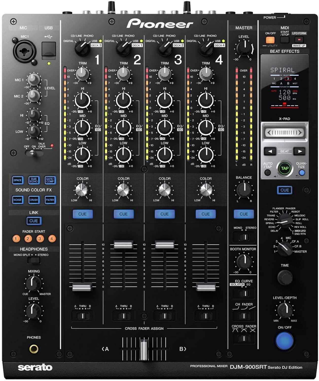 Pioneer DJM-900SRT 4 Ch 12 in Serato DJ Mixer - ProSound and Stage Lighting