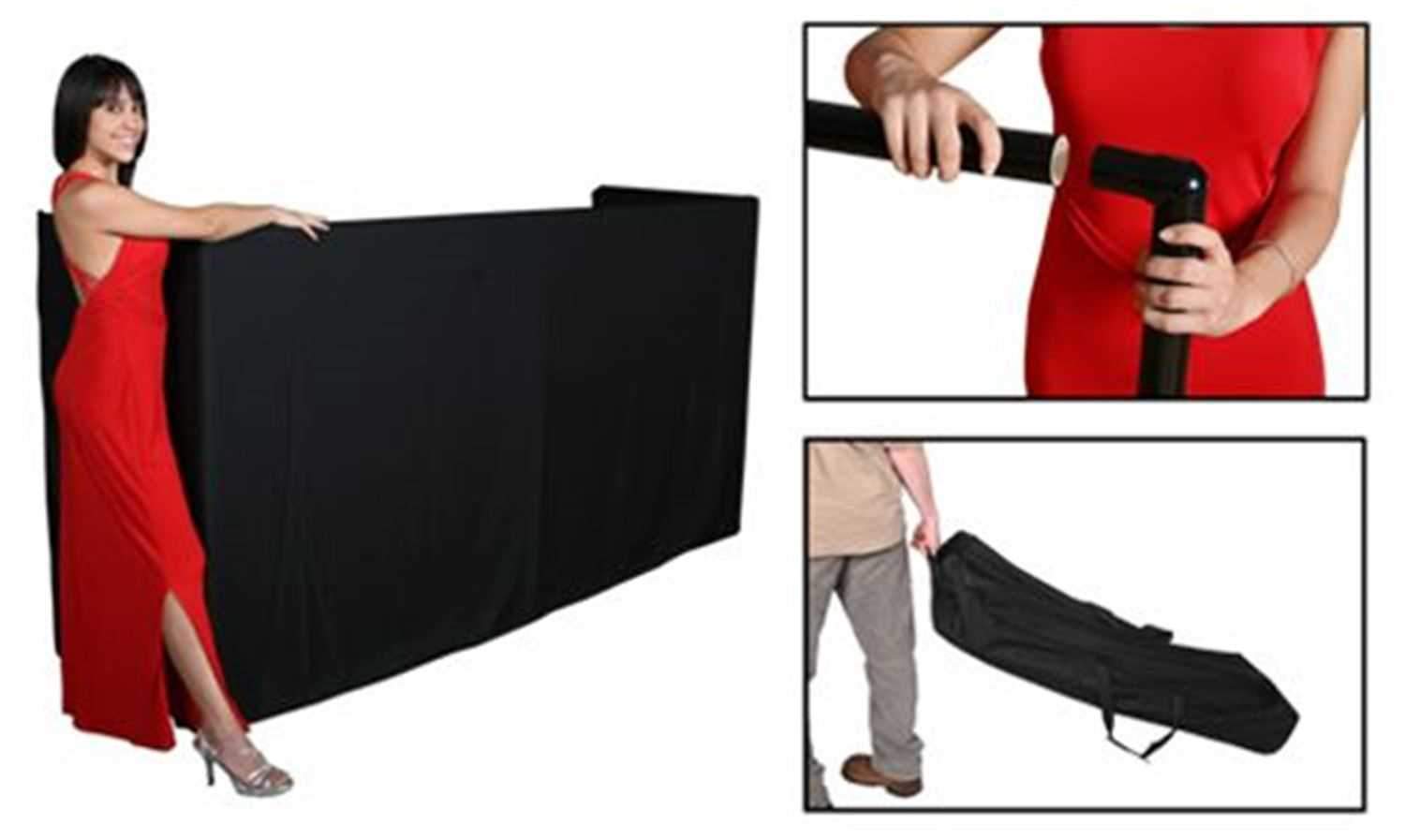 DJ Skirts DJS-MP4B Mobile Pro Booth 4Ft Black - ProSound and Stage Lighting