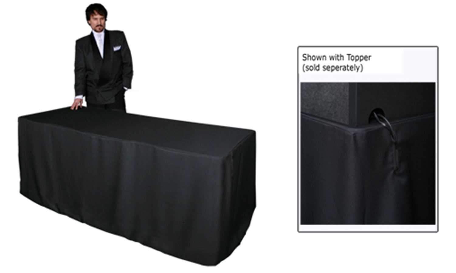 DJ Skirts DJS-TJ8B 8 Foot Table Jacket - Black - ProSound and Stage Lighting