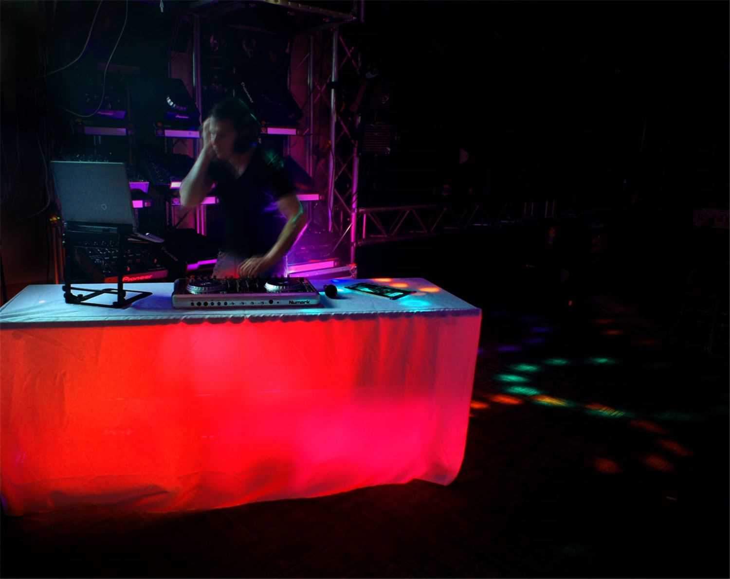 SKRIMS 8ft Professional DJ Table Cover White - ProSound and Stage Lighting