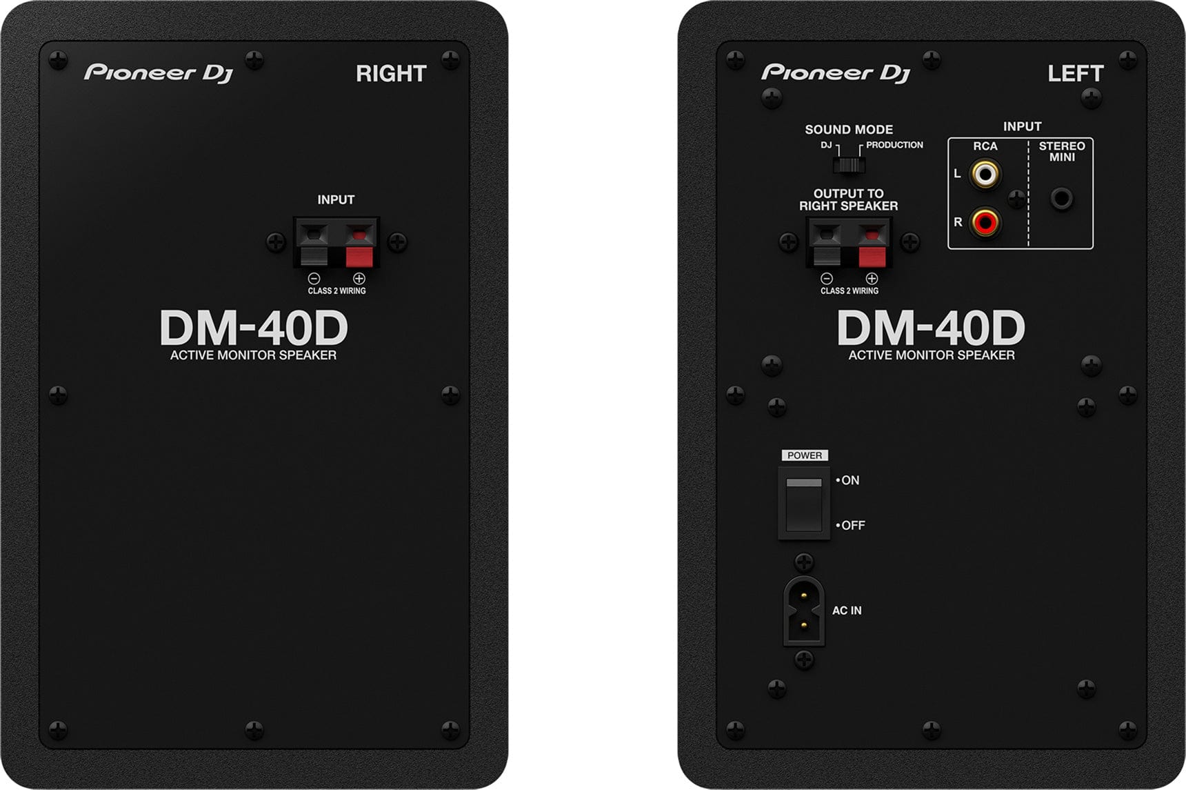 Pioneer DJ DM-40D 4" Two-Way Active Desktop Monitor System (Pair, Black) - PSSL ProSound and Stage Lighting