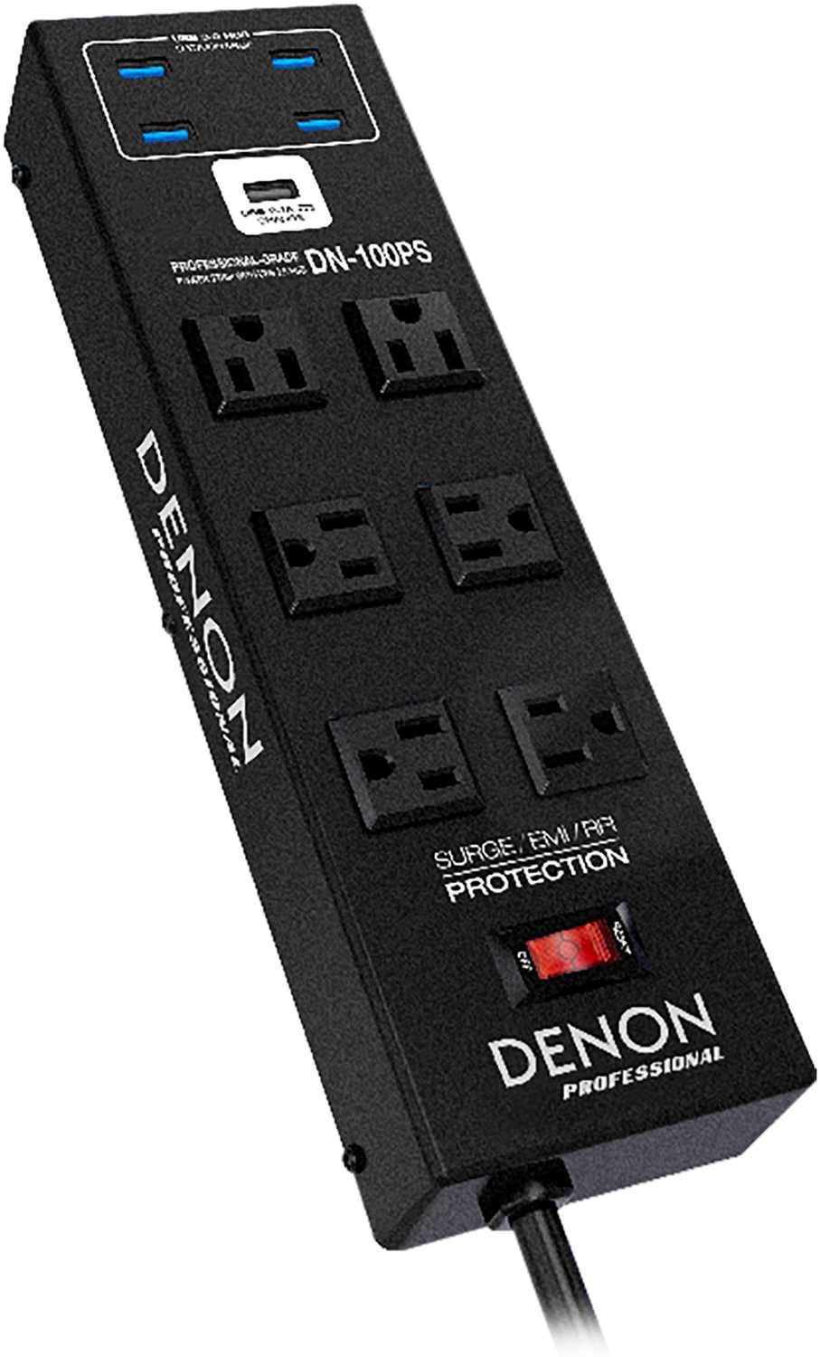 Denon Pro DN-100PS Power Strip with 4 USB Ports - ProSound and Stage Lighting