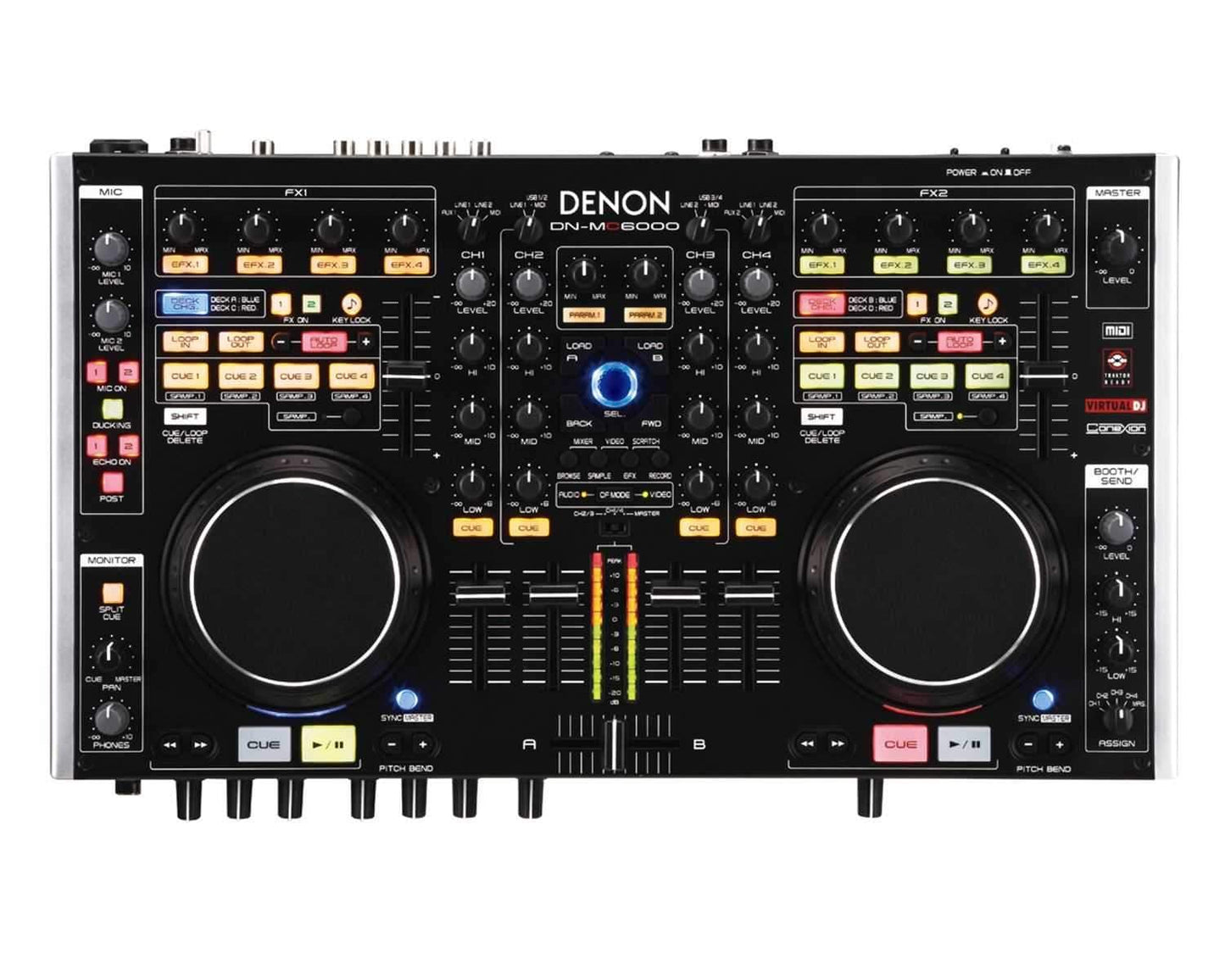 Denon DJ DN-MC6000 DJ Mixer and Controller with I/O - ProSound and Stage Lighting