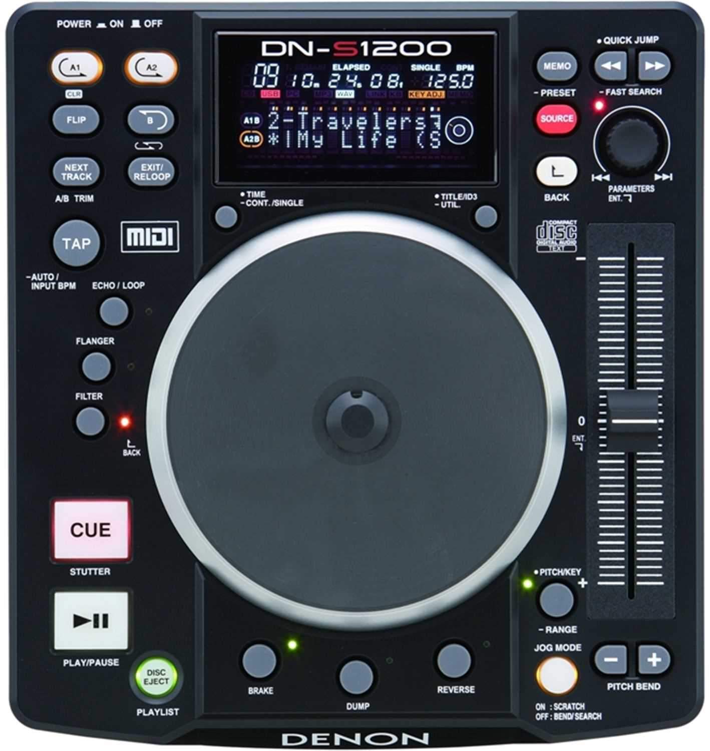 Denon DJ DN-S1200 CD/USB Media Player & Controller - ProSound and Stage Lighting