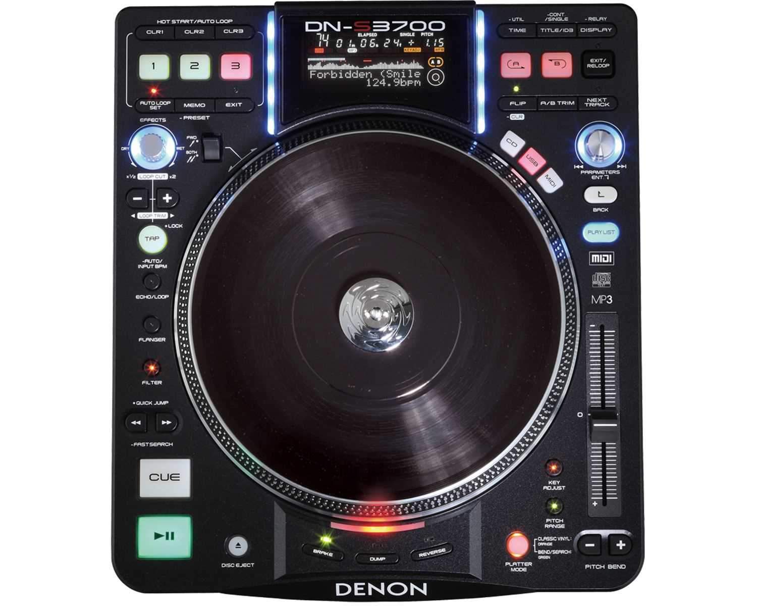 Denon DJ DN-S3700 Digital Media Turntable - ProSound and Stage Lighting