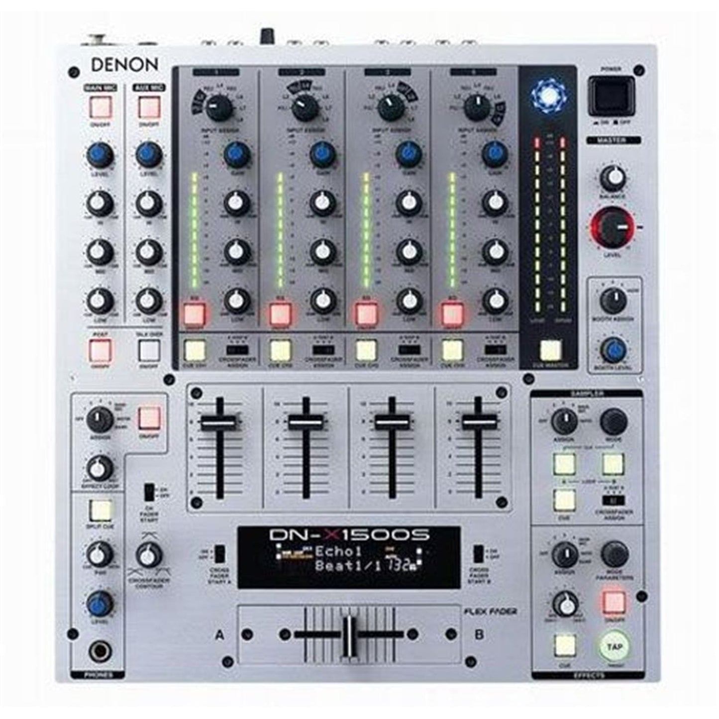 Denon DJ DNX1500 Professional DJ Mixer (Silver) - ProSound and Stage Lighting